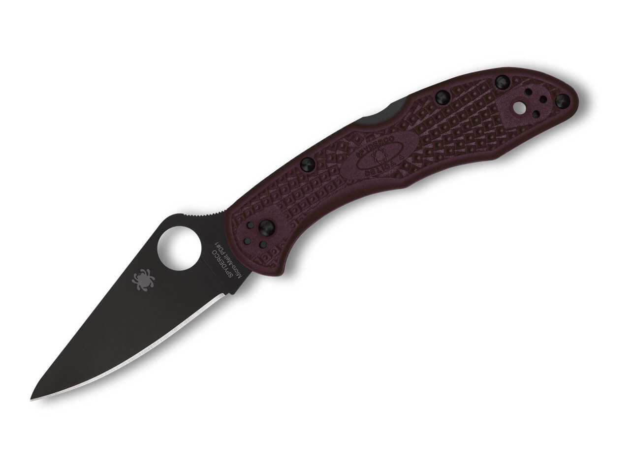 Spyderco Delica 4 Lightweight Micro-Melt PD#1 Black Blade Klinge, Dolch, Messer, Waffe