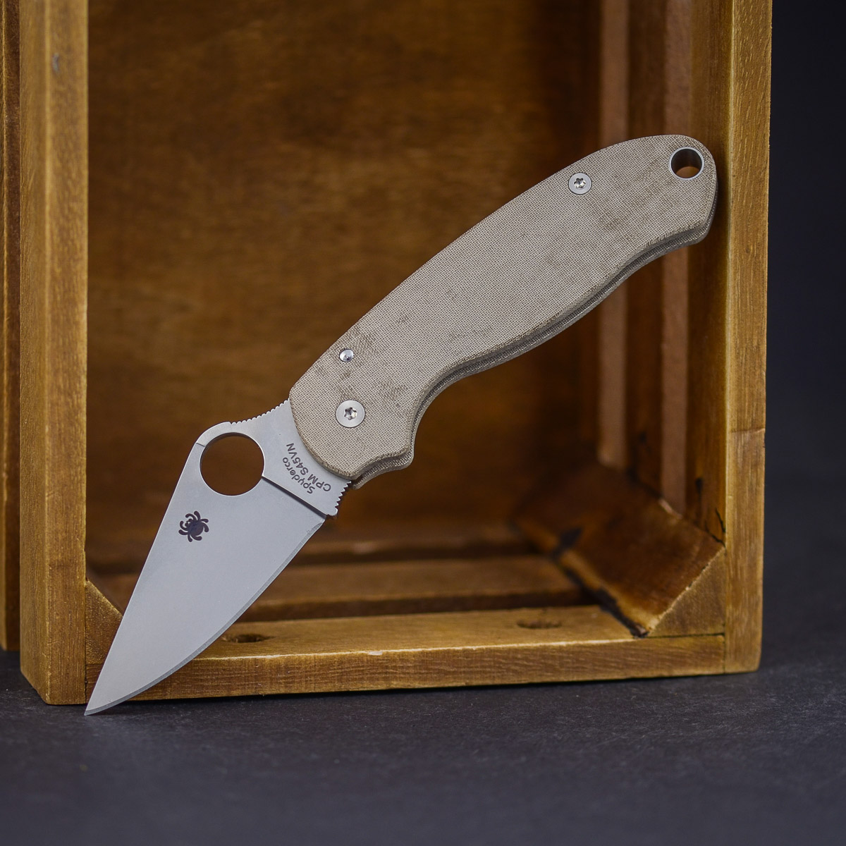 Spyderco Para 3 X RGT OD Green Linen Micarta Spyderco Para 3 X RGT OD Green Linen Micarta