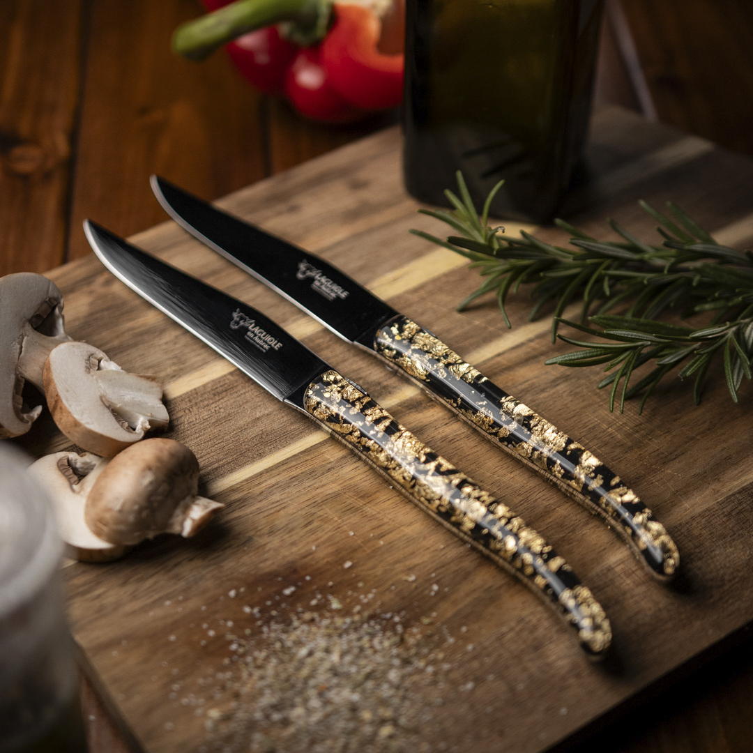 Laguiole steak knife set gold & epoxy Laguiole steak knife set gold & epoxy