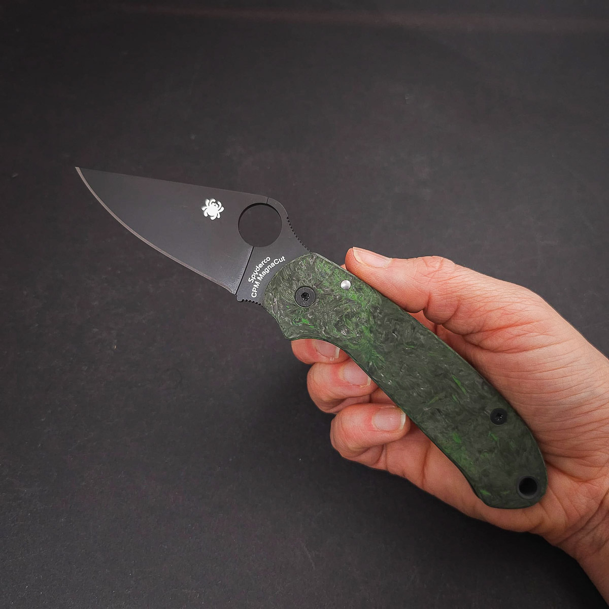 Spyderco Para 3 Salt Black G10 CPM Magnacut Black Blade Klinge, Dolch, Messer, Waffe