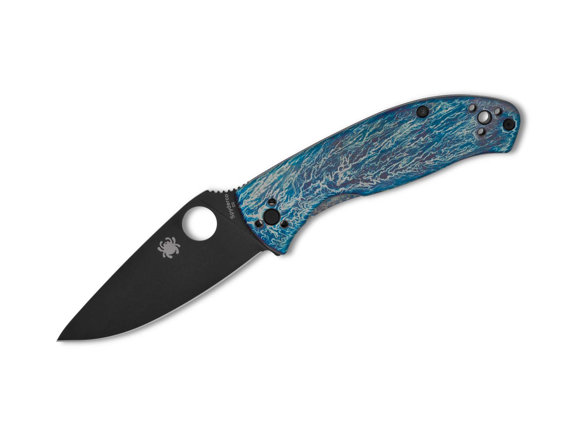 Spyderco Tenacious R.I.L. Disarray Finish D2 Black Blade Klinge, Dolch, Messer, Waffe