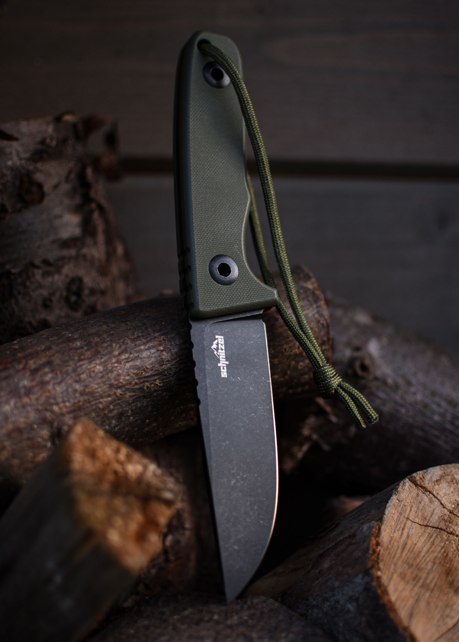 Schnitzel TRI green Outdoor Knife