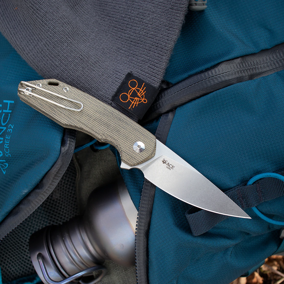 GiantMouse ACE Corta - Green Canvas Micarta