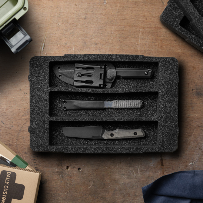 Knife Lounge Case base inlay - 3 Fixed Knives Knife Lounge Case base inlay - 3 Fixed Knives