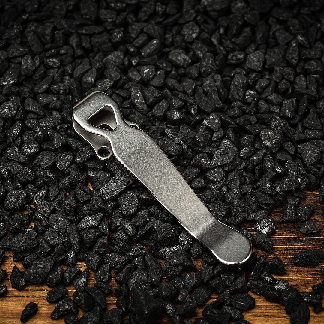 Lynch Deepcarry-Clip Titanium Sandwashed for Benchmade/ Emerson/ ProTech – Image 2
