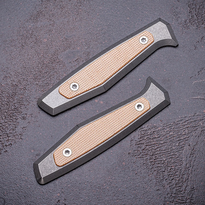 Daily Knives AK1 Inlays Plain Canvas Micarta natural – Image 3