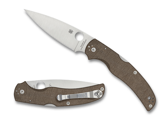 Spyderco Native Chief Brown Canvas Micarta CPM Cru-Wear Klinge, Waffe, Dolch, Messer, Besteck