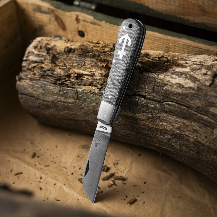 Otter Anchor Knife Micarta Black Knife Lounge Exclusive Klinge, Messer, Waffe, Holz