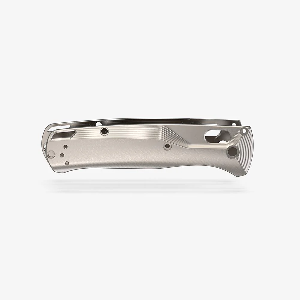 Flytanium Titanium Crossfade Scales for Benchmade Bogout Knife - Titanium Stonewash – Image 1