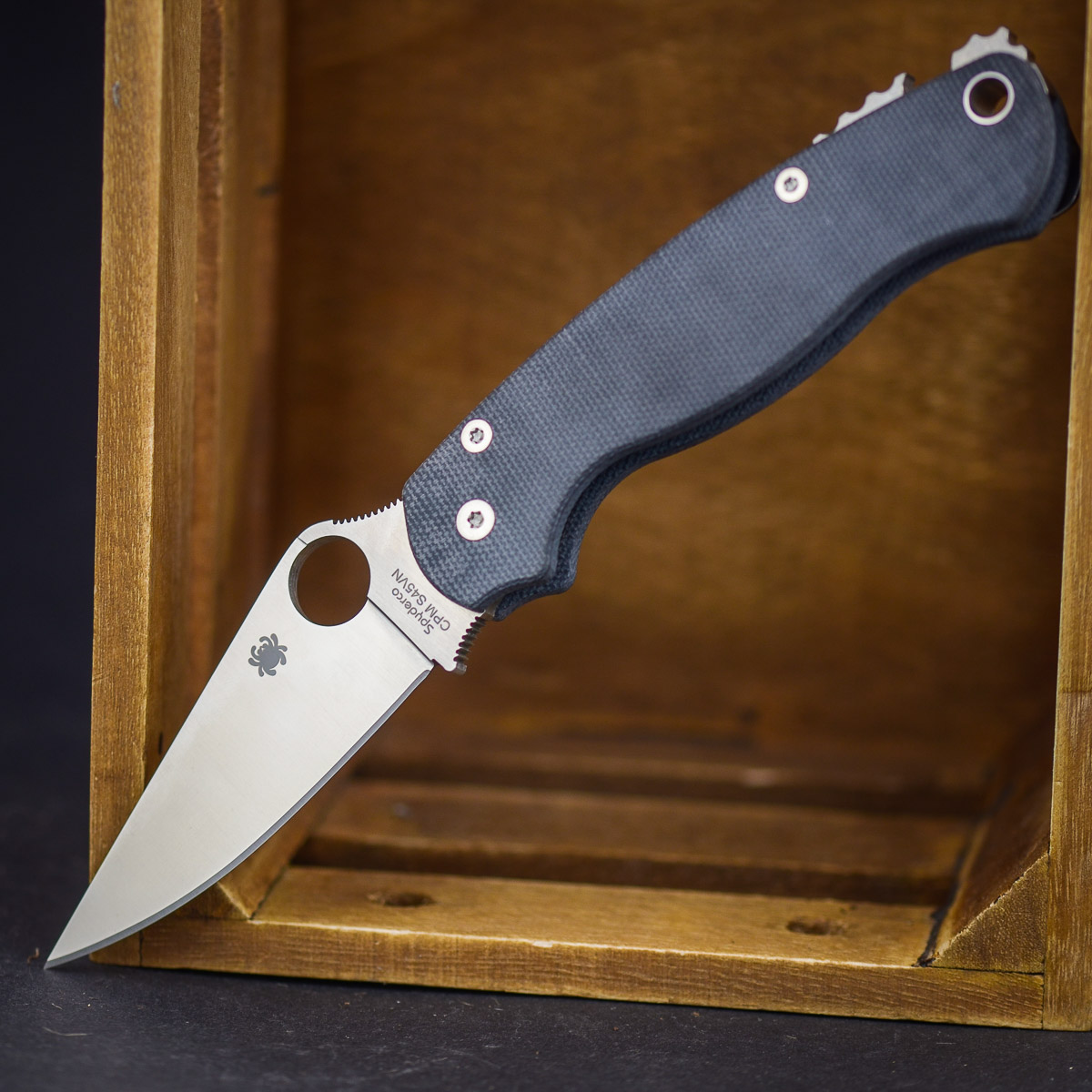 Spyderco Para Military 2 X RGT Black Canvas Micarta Spyderco Para Military 2 X RGT Black Canvas Micarta