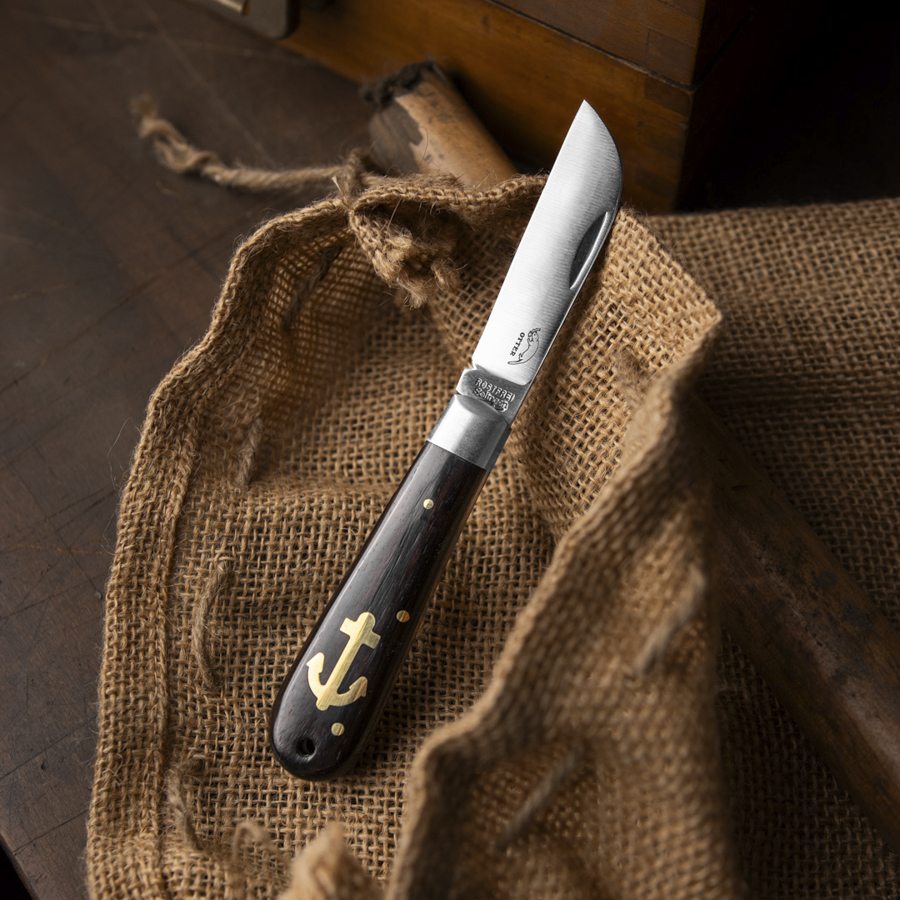 Otter anchor knife small grenadilla Klinge, Waffe, Besteck