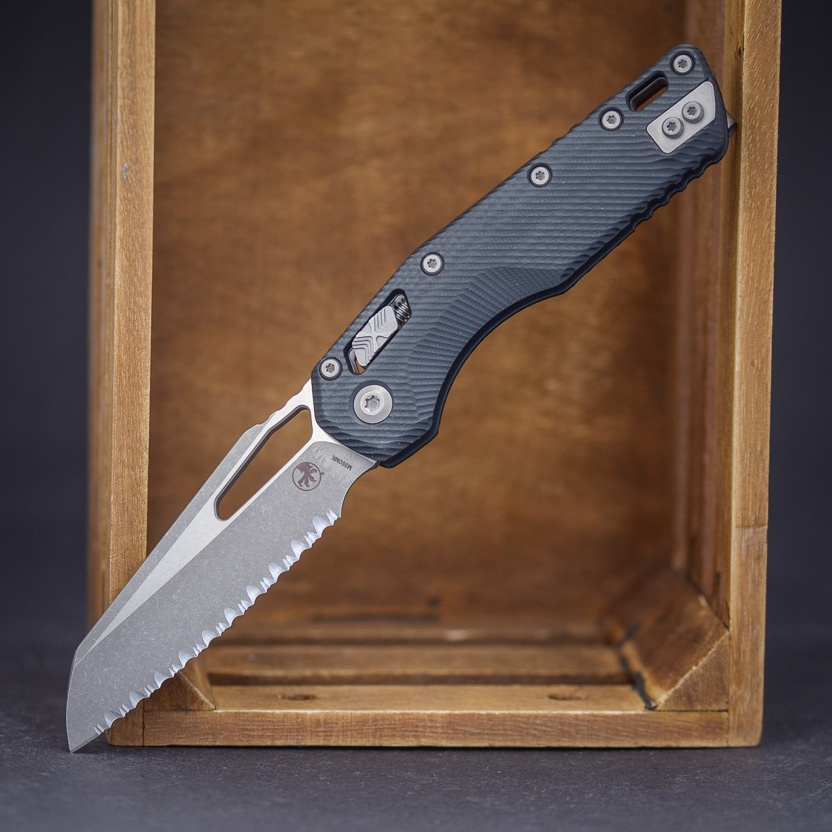 Microtech MSI S/E Apocalyptic Full Serrate Fluted G10 Black Klinge, Messer, Waffe, Dolch