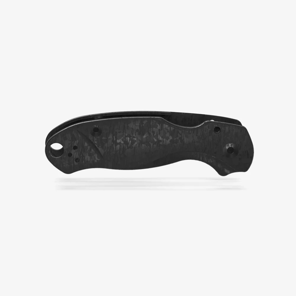 Flytanium Carbon Fiber Lotus Scales for Spyderco Paramilitary 3 Knife - Shredded  – Image 1