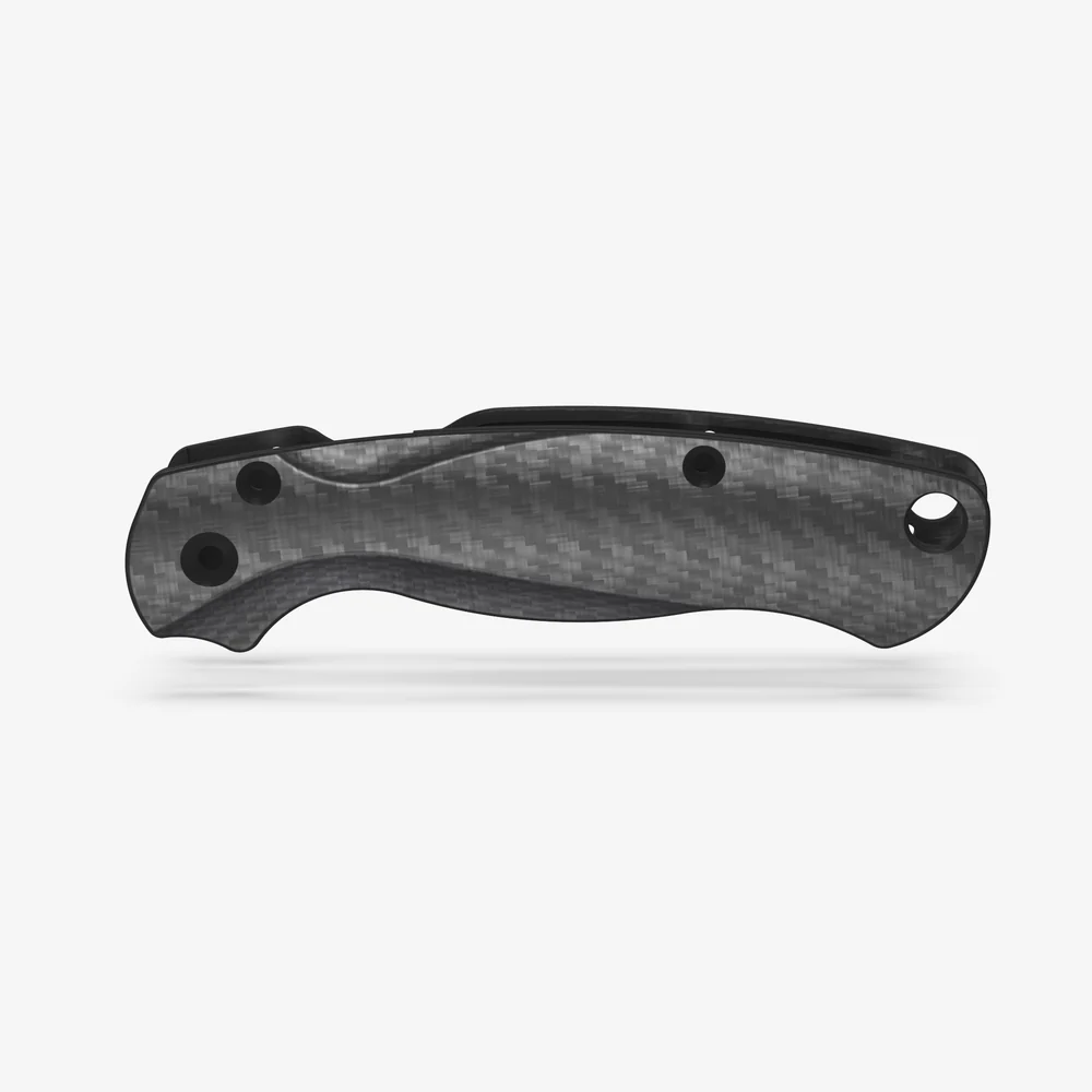Flytanium Carbon Fiber Lotus Scales for Spyderco Paramilitary 2 Knife - Basket Weave – Image 1