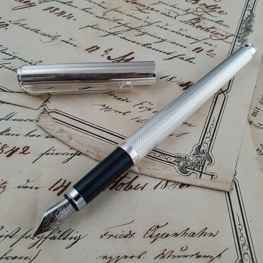 FuellerDiamant1 Fountain Pen Diamond Silver