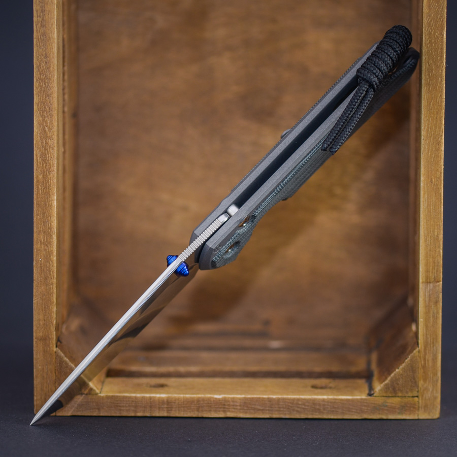 Chris Reeve Sebenza 31 Canvas Micarta black - Double Lug and blue Hardware