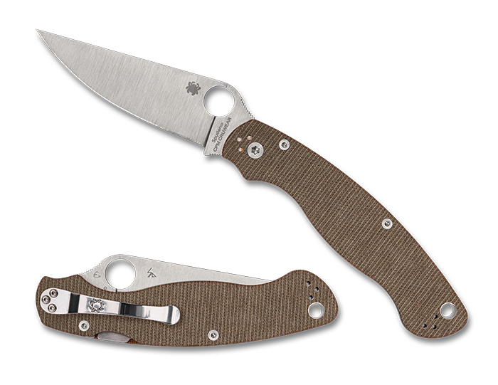 Spyderco Military 2 Brown Canvas MicartaCPM Cru-Wear Spyderco Military 2 Brown Canvas MicartaCPM Cru-Wear