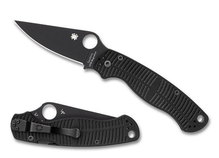 Spyderco Para Military 2 Salt Black G10 CPM Magnacut Black Blade Spyderco Para Military 2 Salt Black G10 CPM Magnacut Black Blade