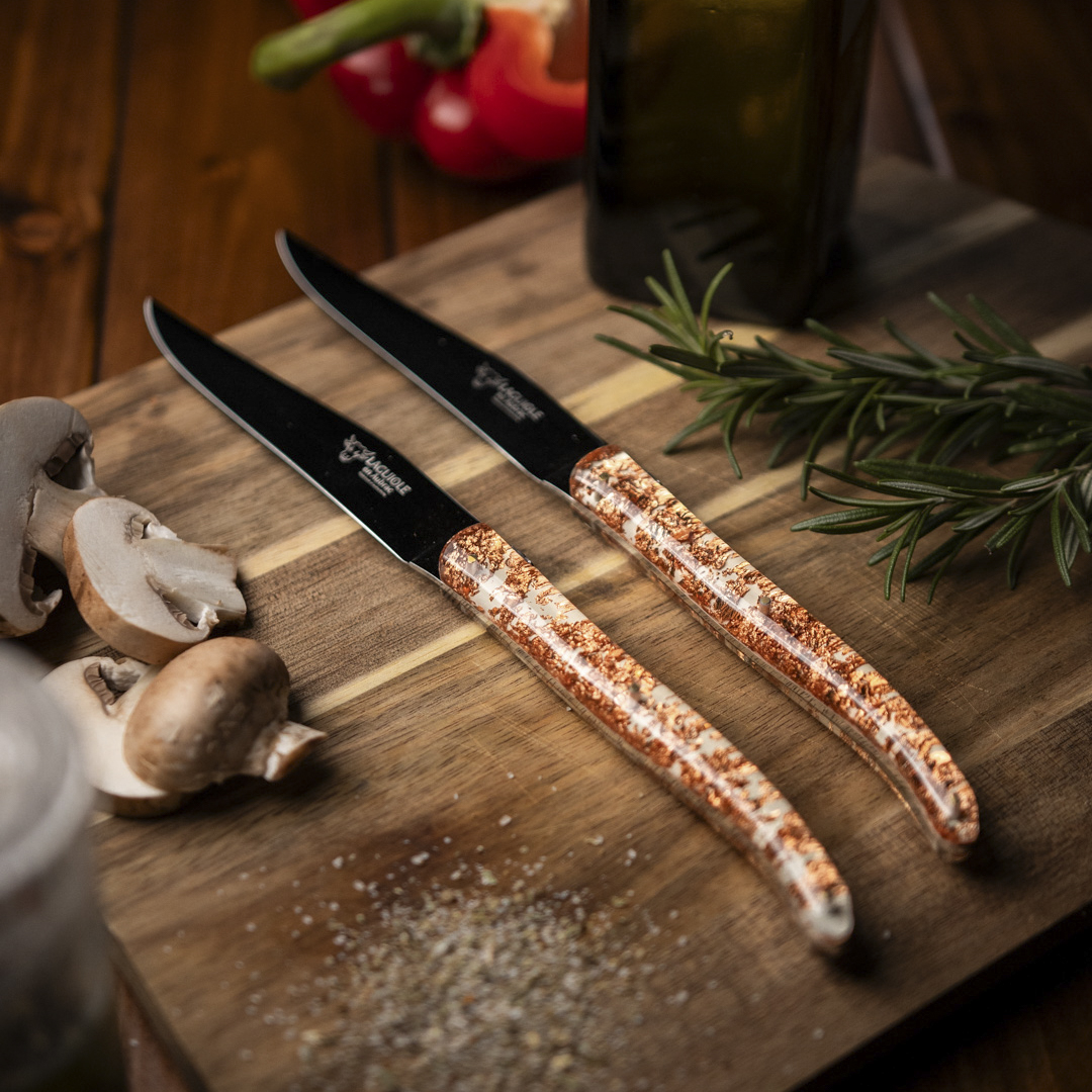 Laguiole steak knife set copper & epoxy Laguiole steak knife set copper & epoxy