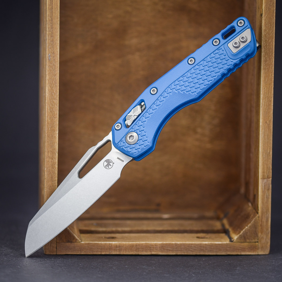 Microtech MSI S/E Stonewashed Standard Polymer Cerakote Blue Klinge, Messer, Waffe, Dolch