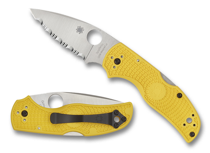 Spyderco Native 5 Salt Serrated Yellow Klinge, Dolch, Messer, Waffe
