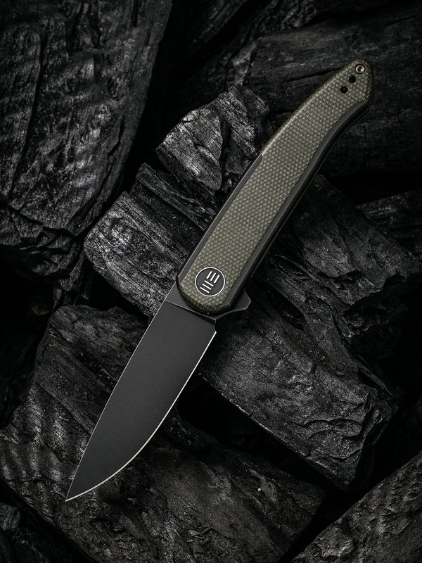 WE Smooth Sentinel Black with Green Micarta Inlay