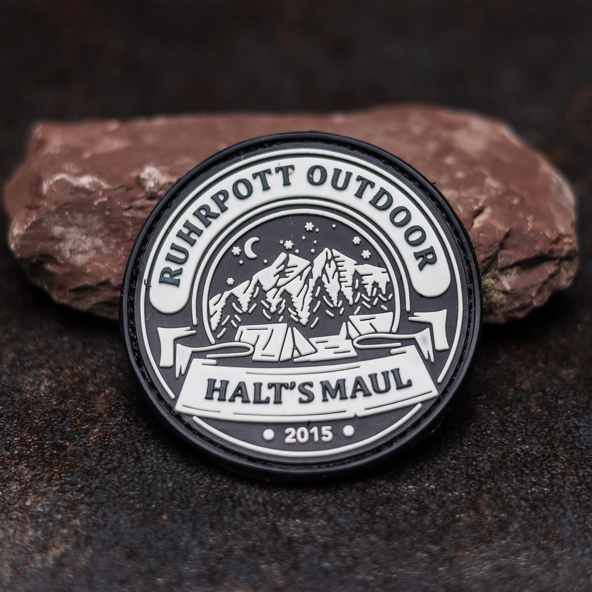 Ruhrpott Outdoor Patch "Halt´s Maul" Abzeichen, Logo, Symbol, Emblem, Eishockey-Puck