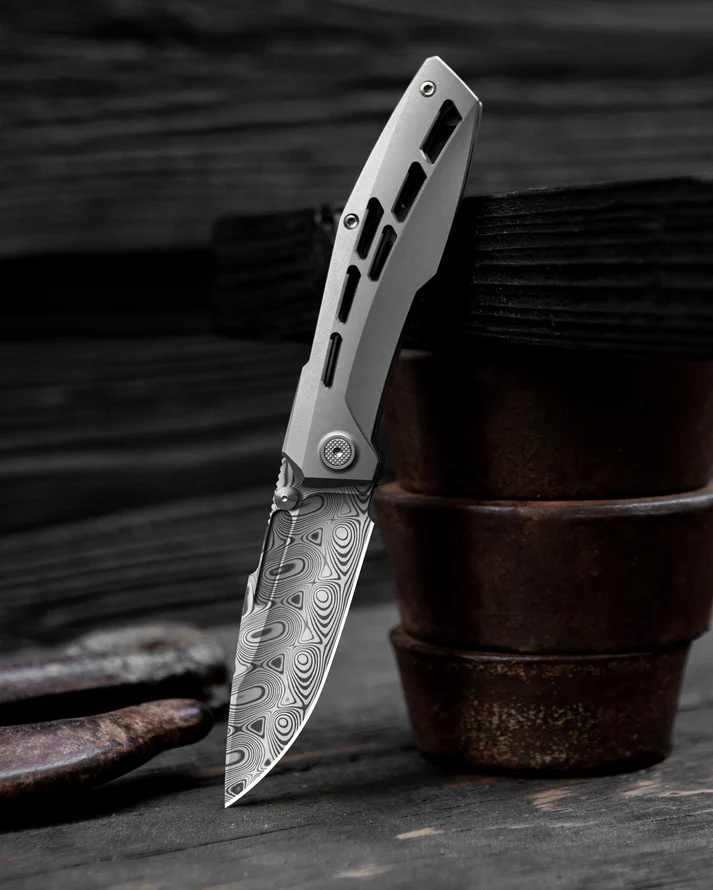 Null Knives Raiden R2 Aero Damasteel / Blasted Null Knives Raiden R2 Aero Damasteel / Blasted