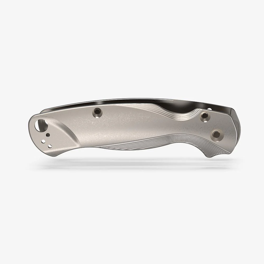 Flytanium Titanium Lotus Scales for Spyderco Paramilitary 2 Knife - Titanium Stonewash – Image 4
