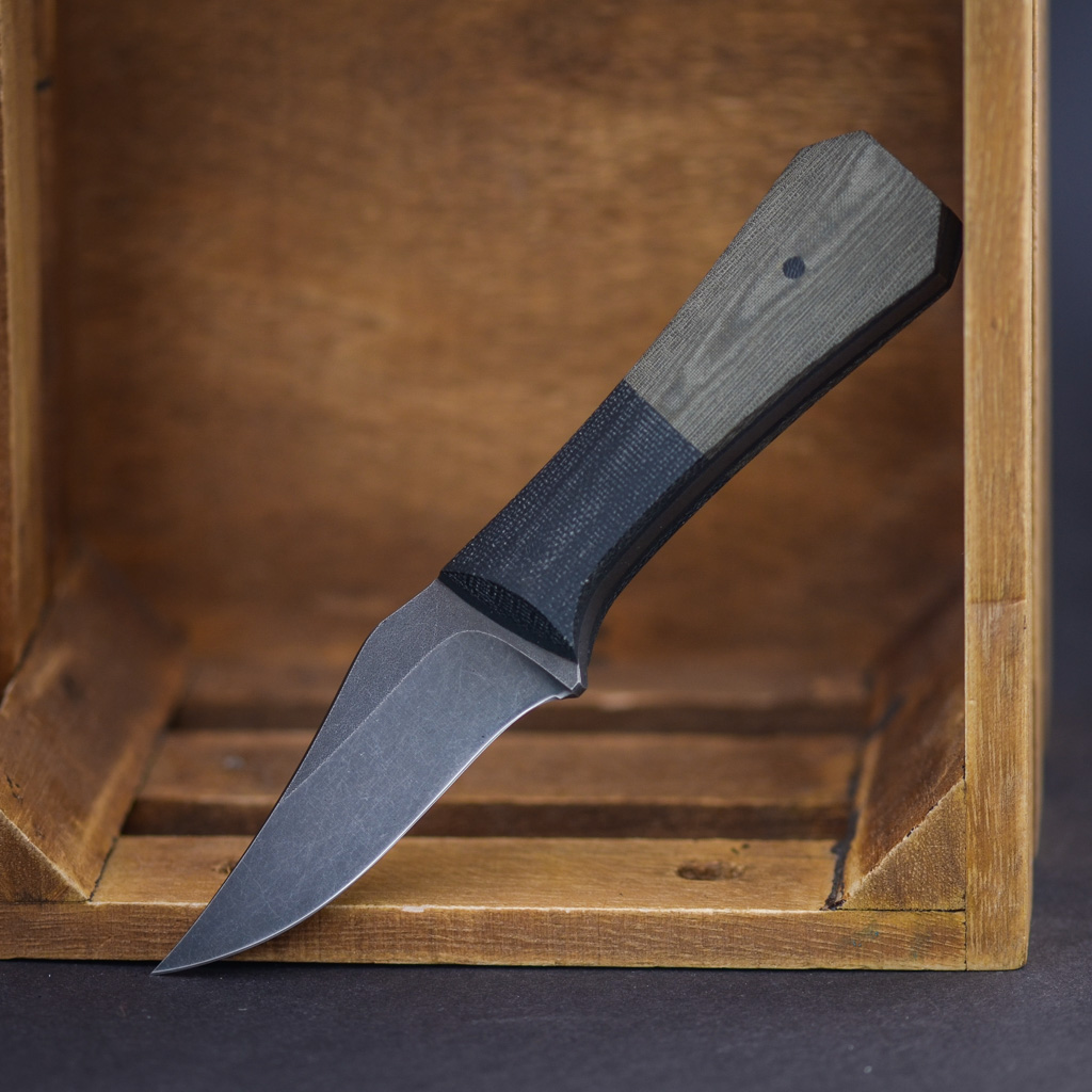 Aux MFG Pocket Bowie Slim Black - Green Micarta – Bild 3