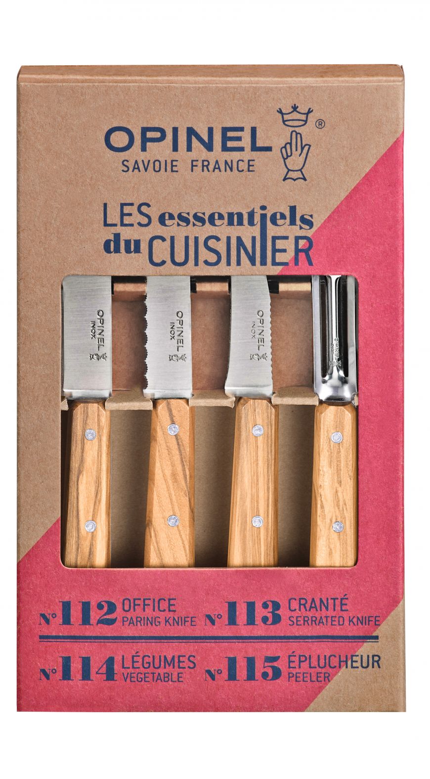 Opinel Kitchenknife-set 4 pieces Olivewood