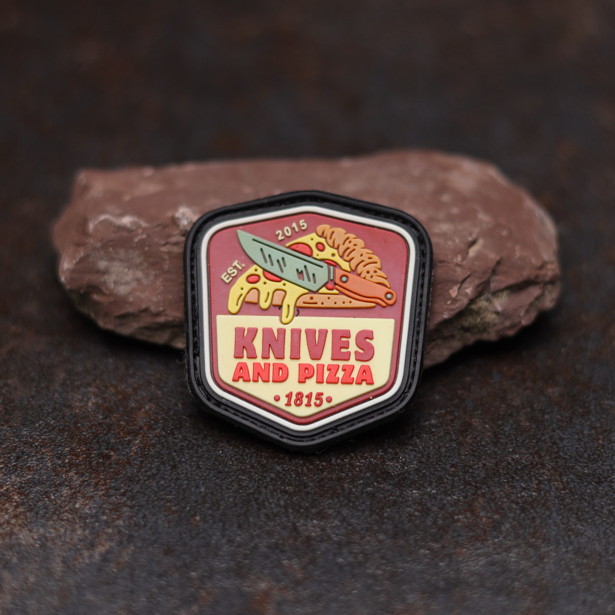 Ruhrpott Outdoor Patch "Knives & Pizza" Abzeichen, Logo, Symbol, Emblem