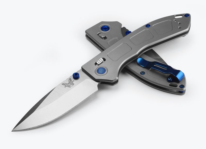 Benchmade 743 Mini Narrows Gray Titanium Klinge, Dolch, Messer, Waffe