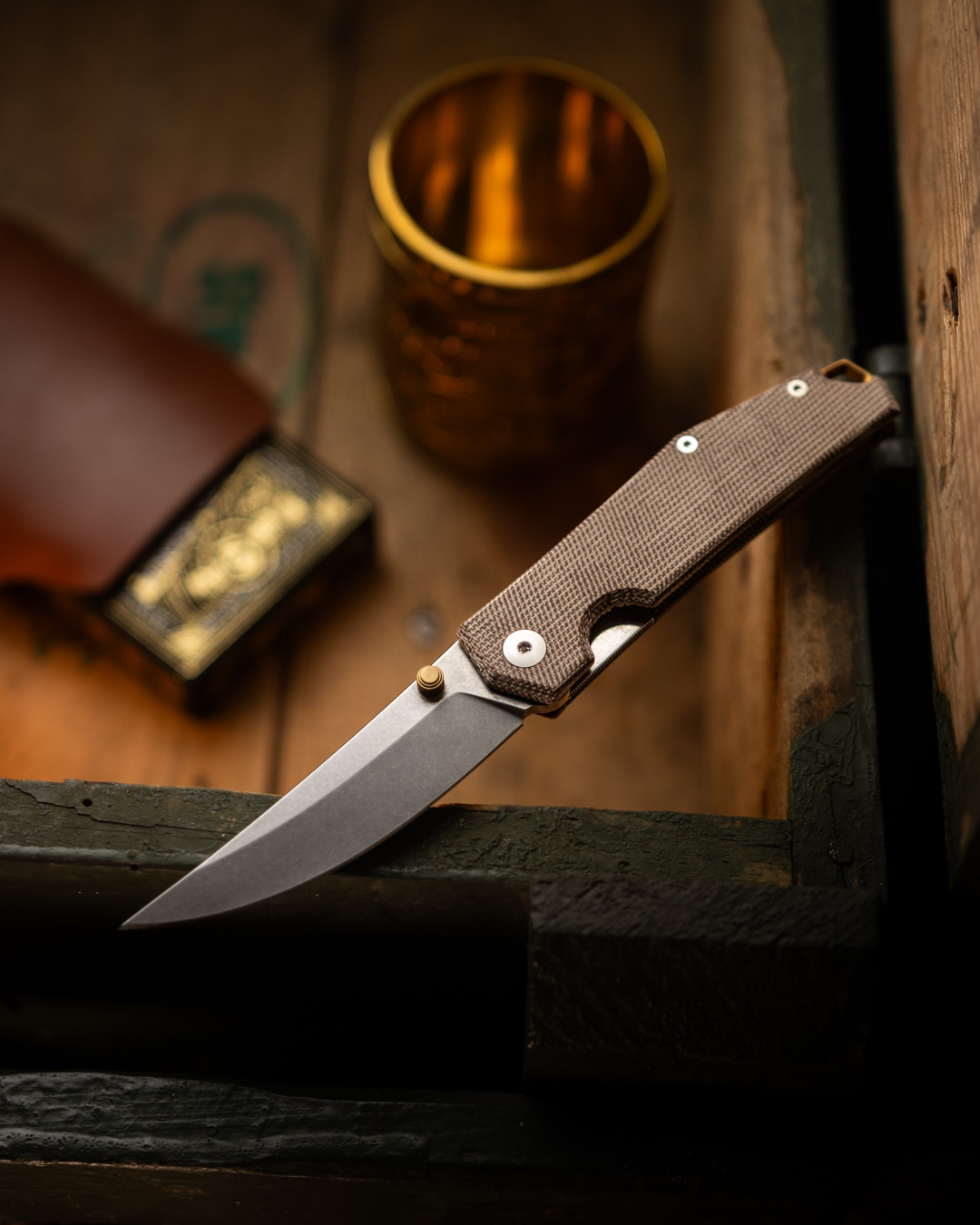GiantMouse ACE Clyde natural Micarta Klinge, Messer, Waffe, Dolch