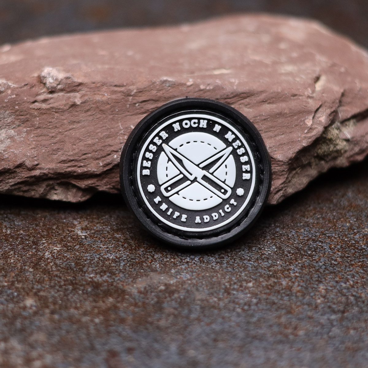 Ruhrpott Outdoor Patch "Besser noch'n Messer" Logo, Emblem, Symbol, Abzeichen, Rad