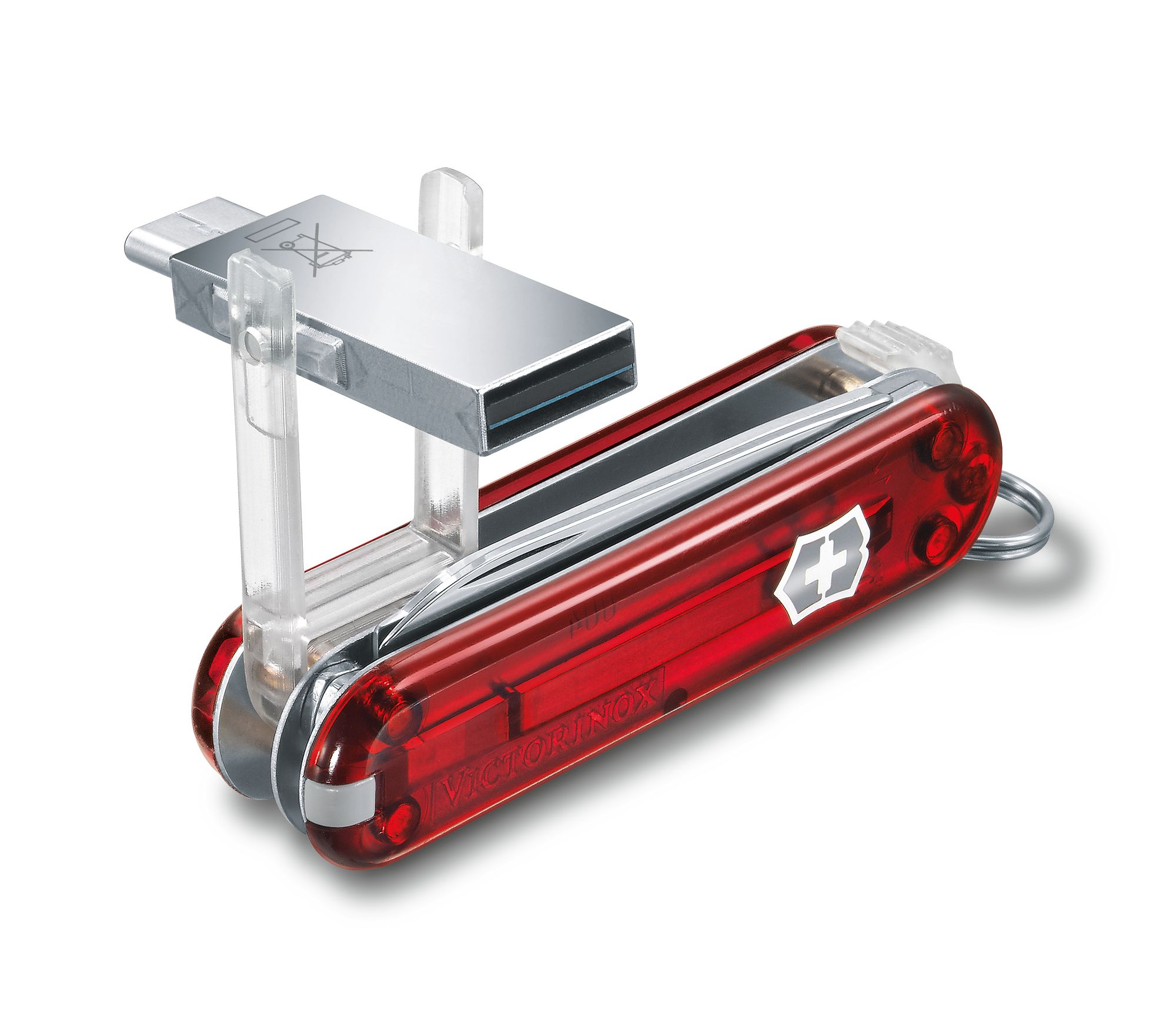 Victorinox @work USB 3.0 rot transparent